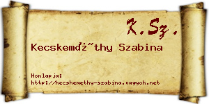 Kecskeméthy Szabina névjegykártya