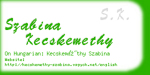 szabina kecskemethy business card